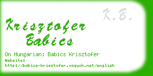 krisztofer babics business card
